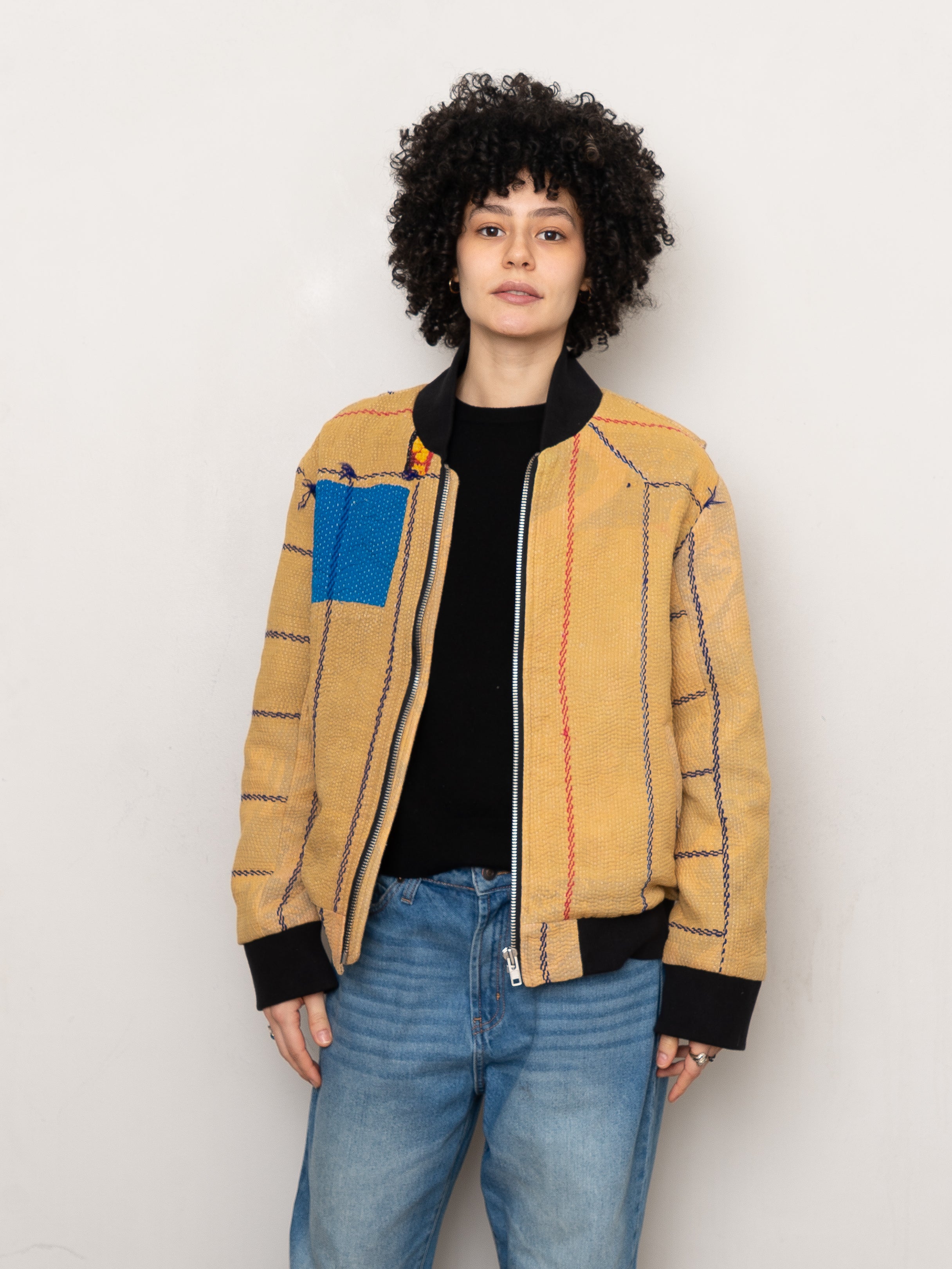 The Veda Quilted One-of-a-Kind Bomber Jacket - Medium