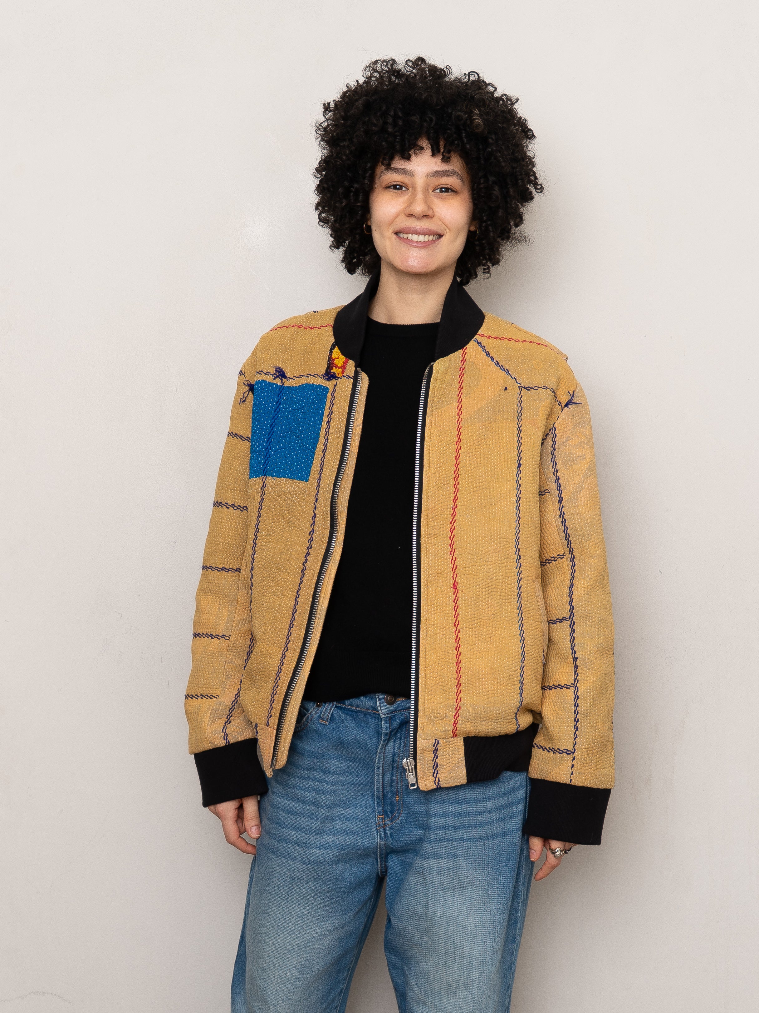 The Veda Quilted One-of-a-Kind Bomber Jacket - Medium
