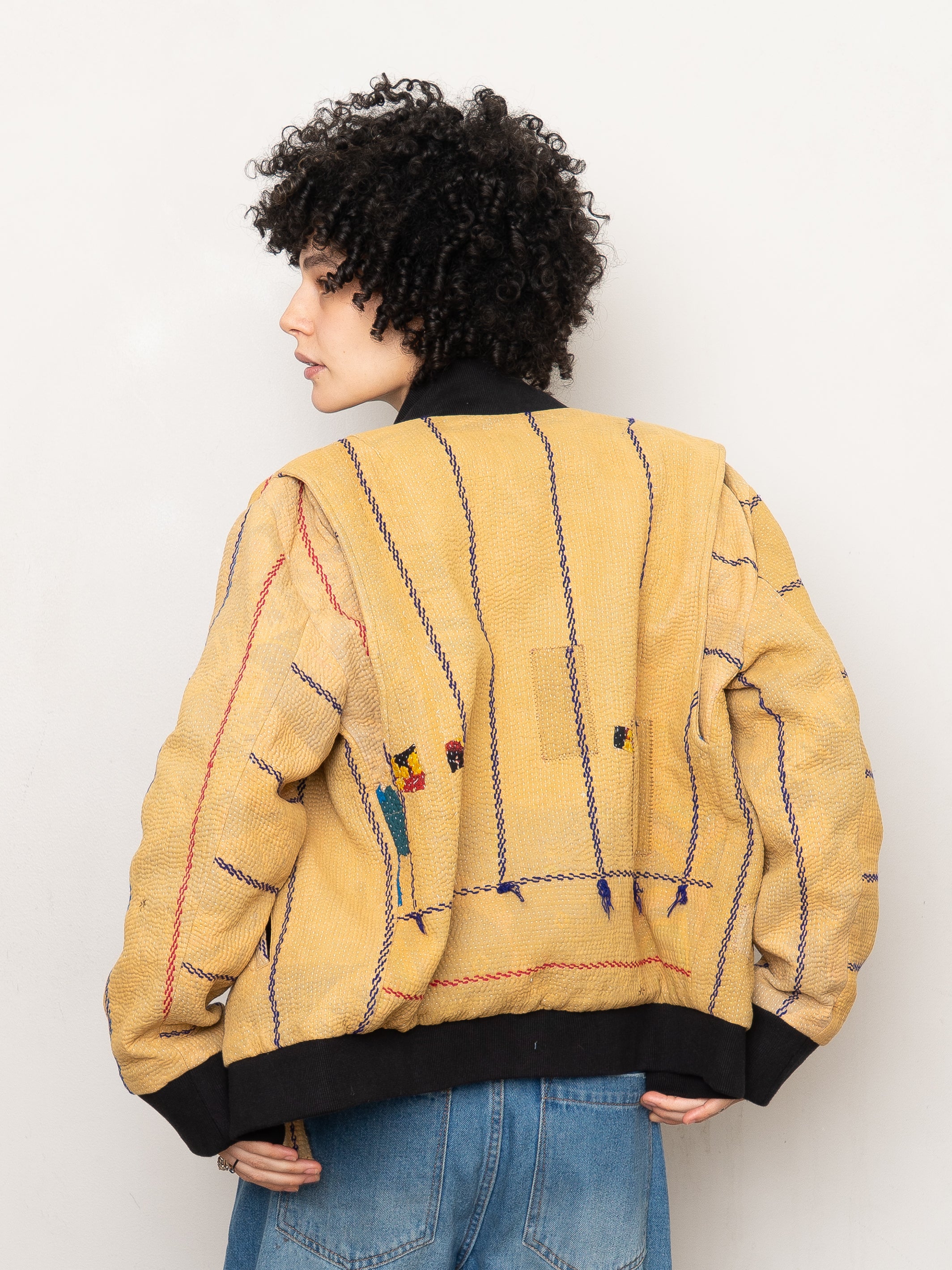The Veda Quilted One-of-a-Kind Bomber Jacket - Medium