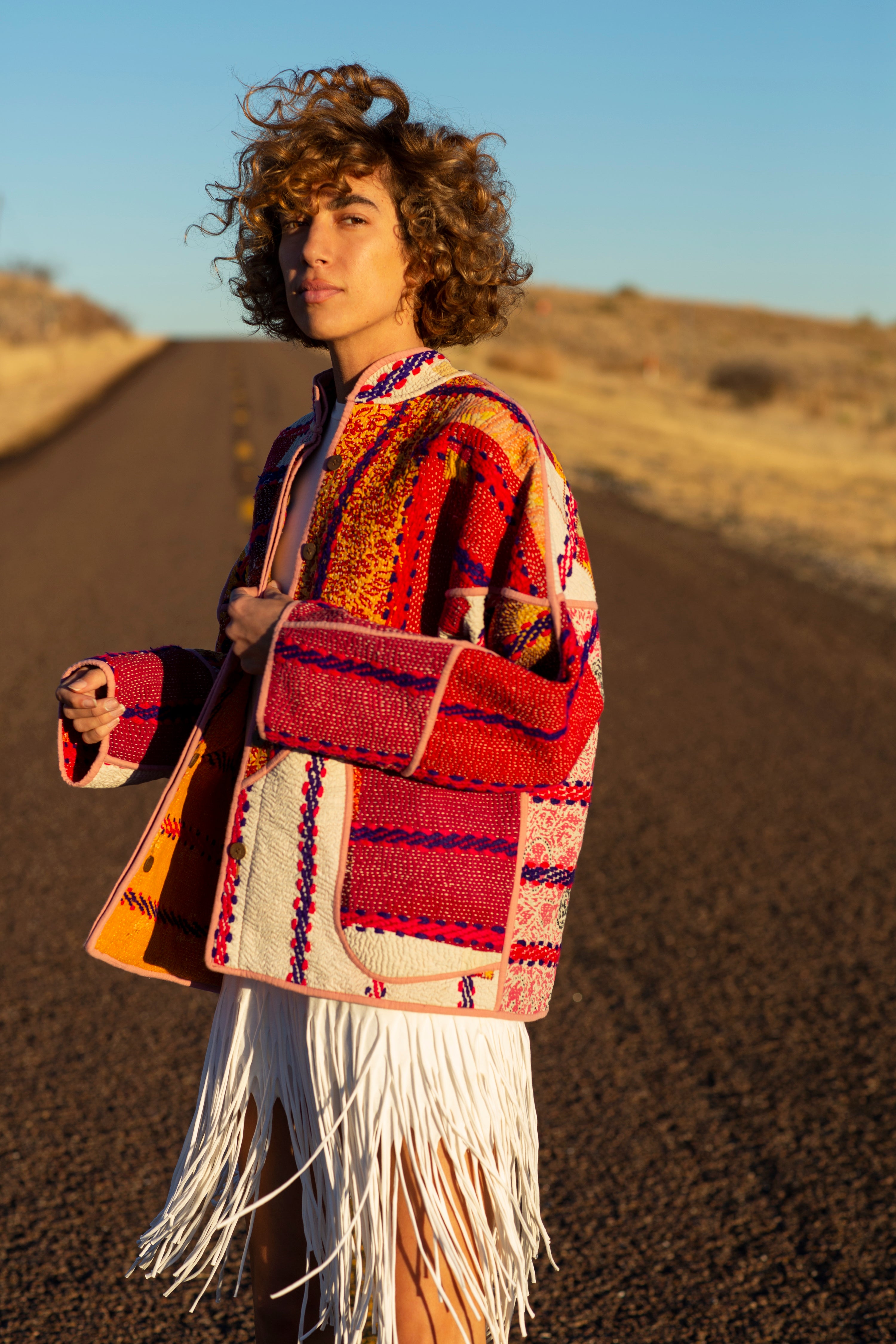 The Ladhiya Quilted Patchwork Kantha Jacket