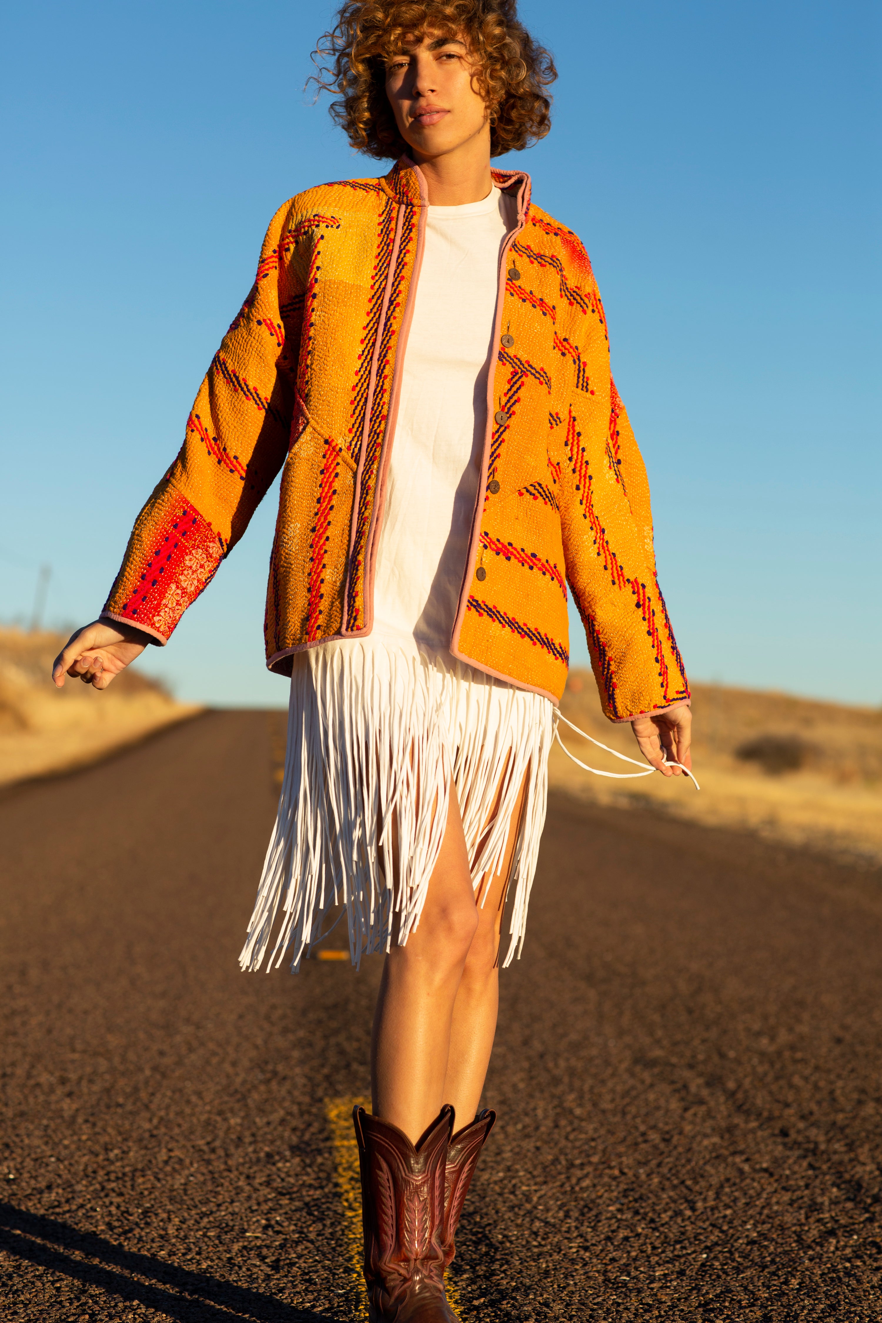 The Ladhiya Quilted Patchwork Kantha Jacket
