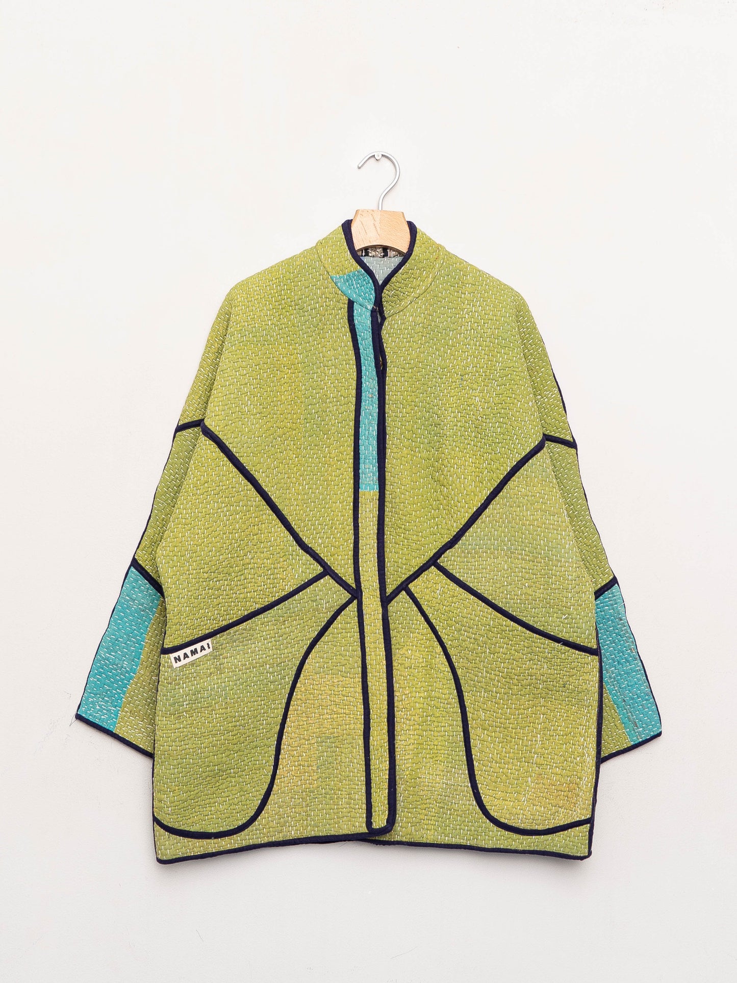 The Narmada Quilted Patchwork Kantha Jacket