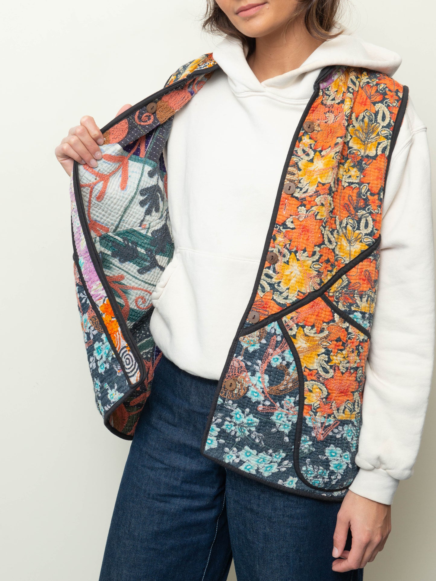 The Ladhiya Suzani Quilted Kantha Vest