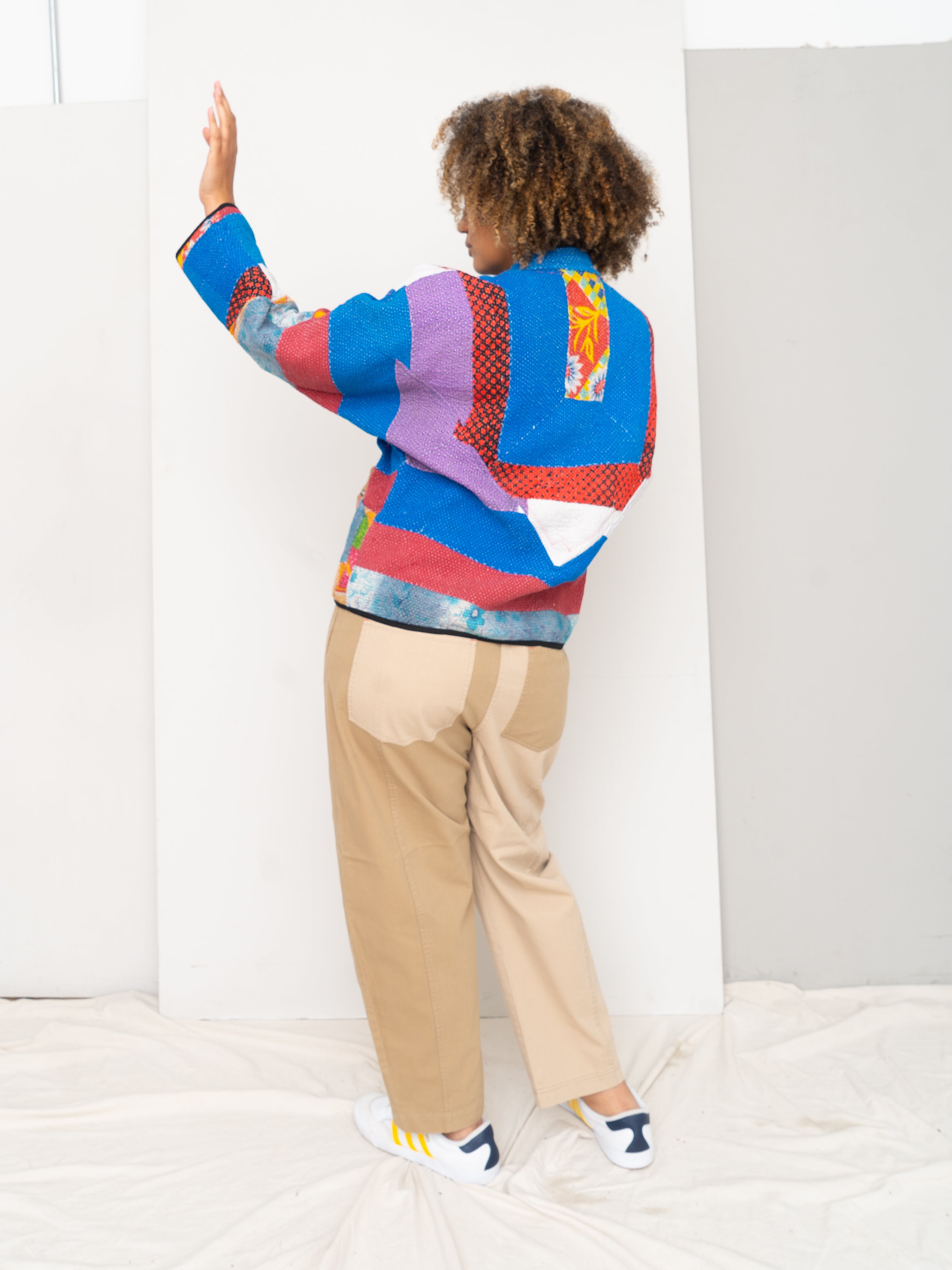 The Ladhiya Quilted Patchwork Kantha Jacket