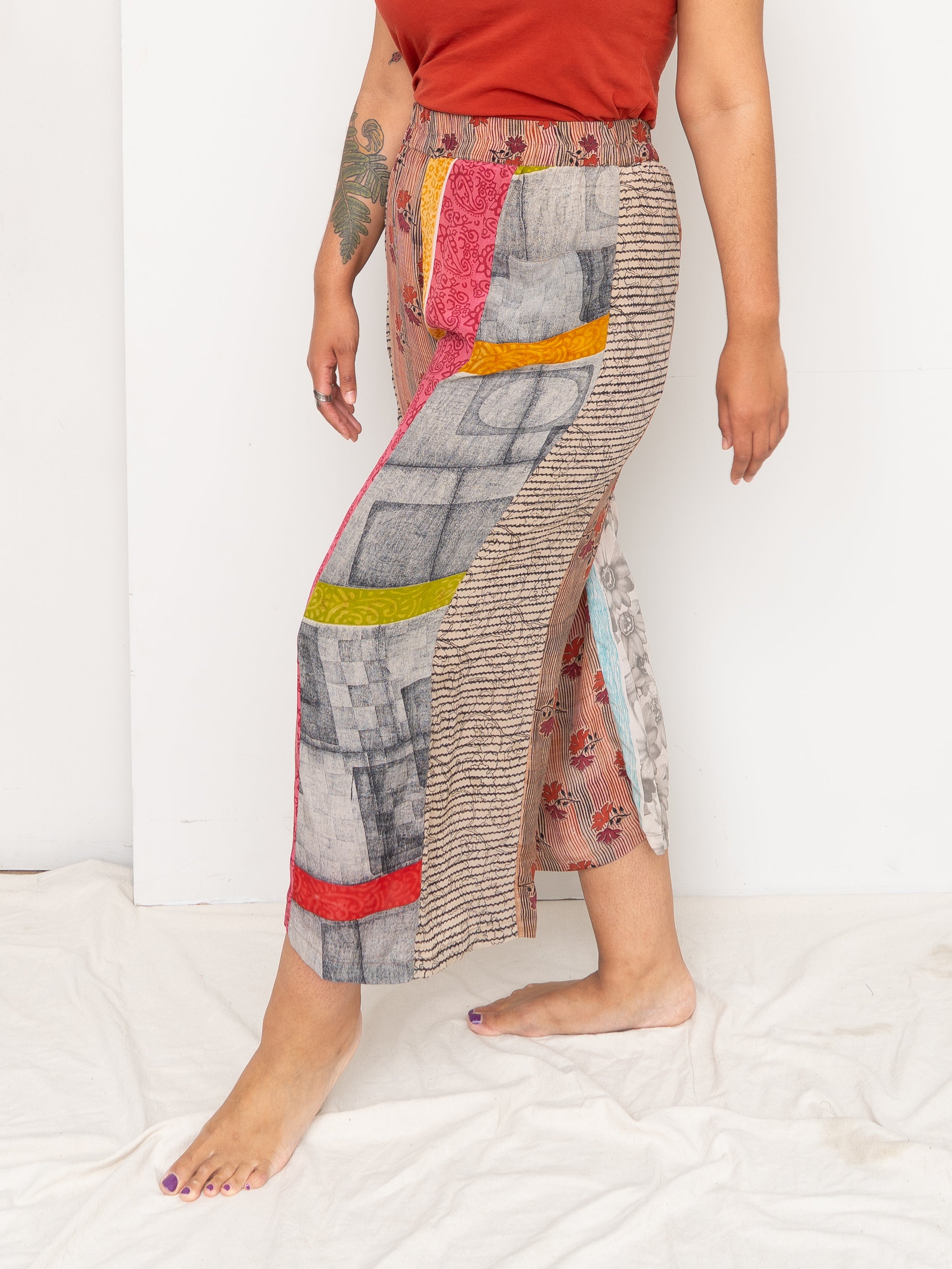 The Nayan Pant - Large - Upcycled Silk