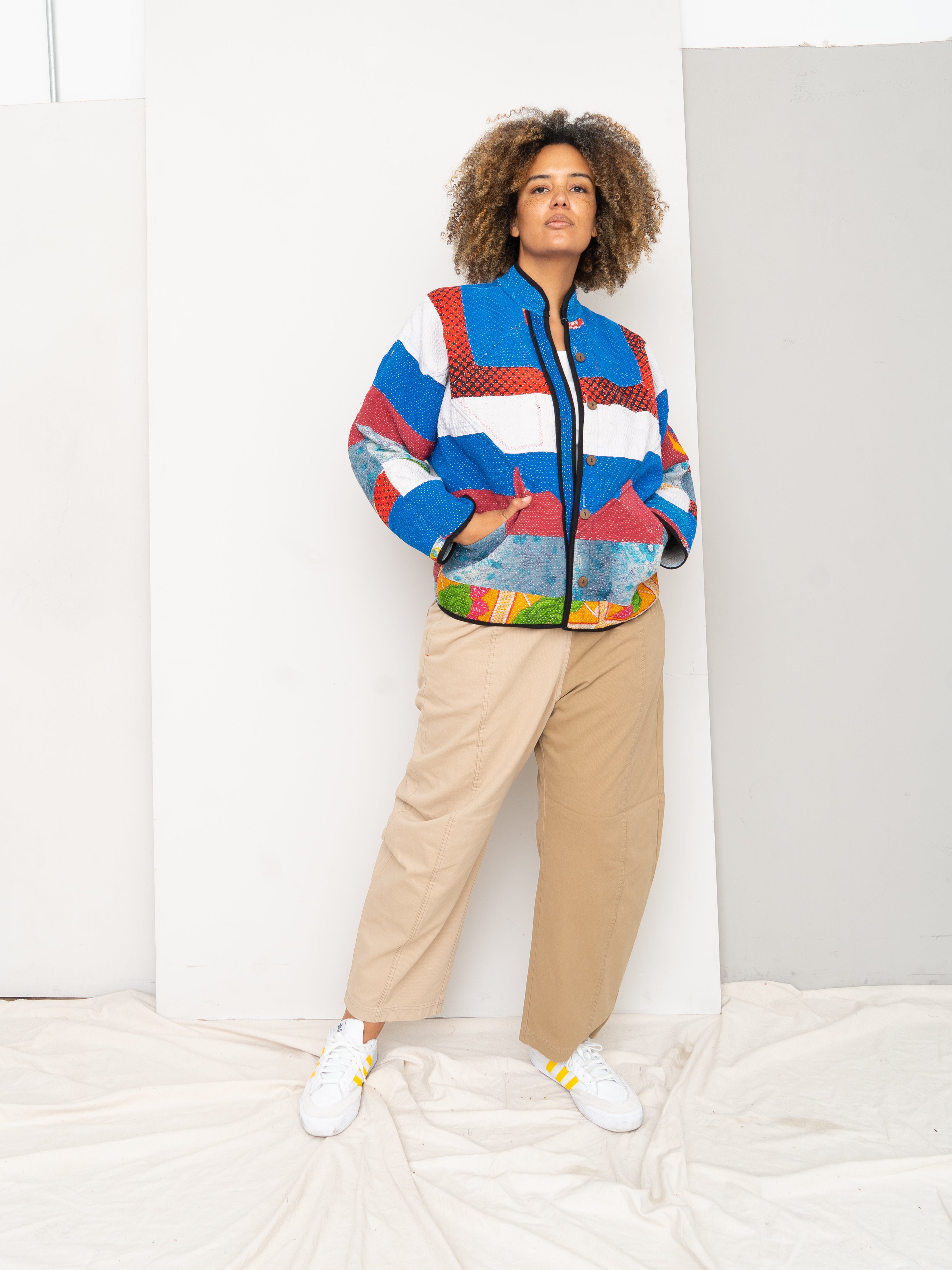 The Ladhiya Quilted Patchwork Kantha Jacket
