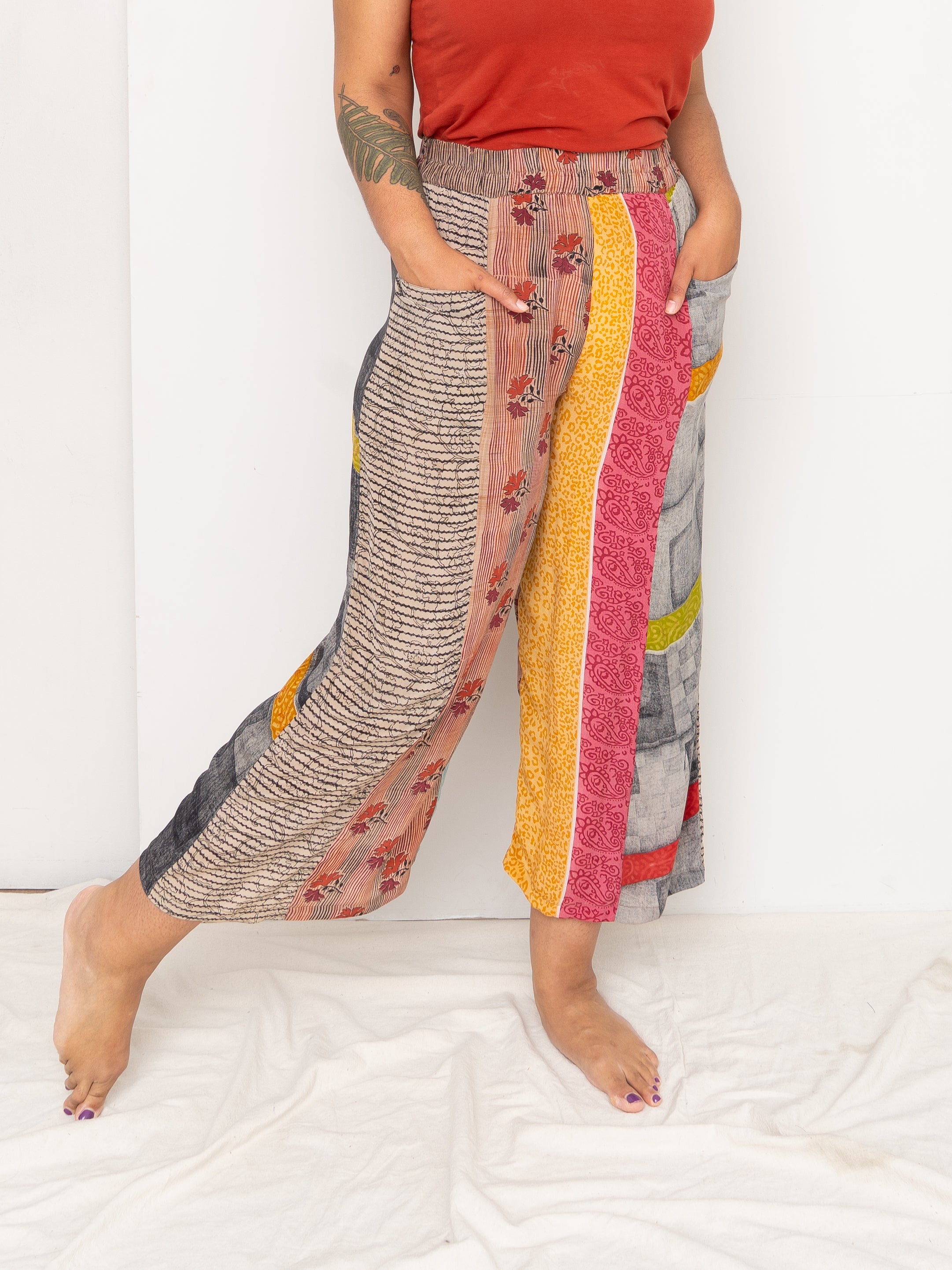 The Nayan Pant - Large - Upcycled Silk