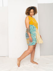 The Anan Short Dress  - Medium / Large - Upcycled Silk