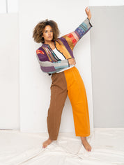 The Kaira Cropped Quilted Patchwork Kantha Jacket