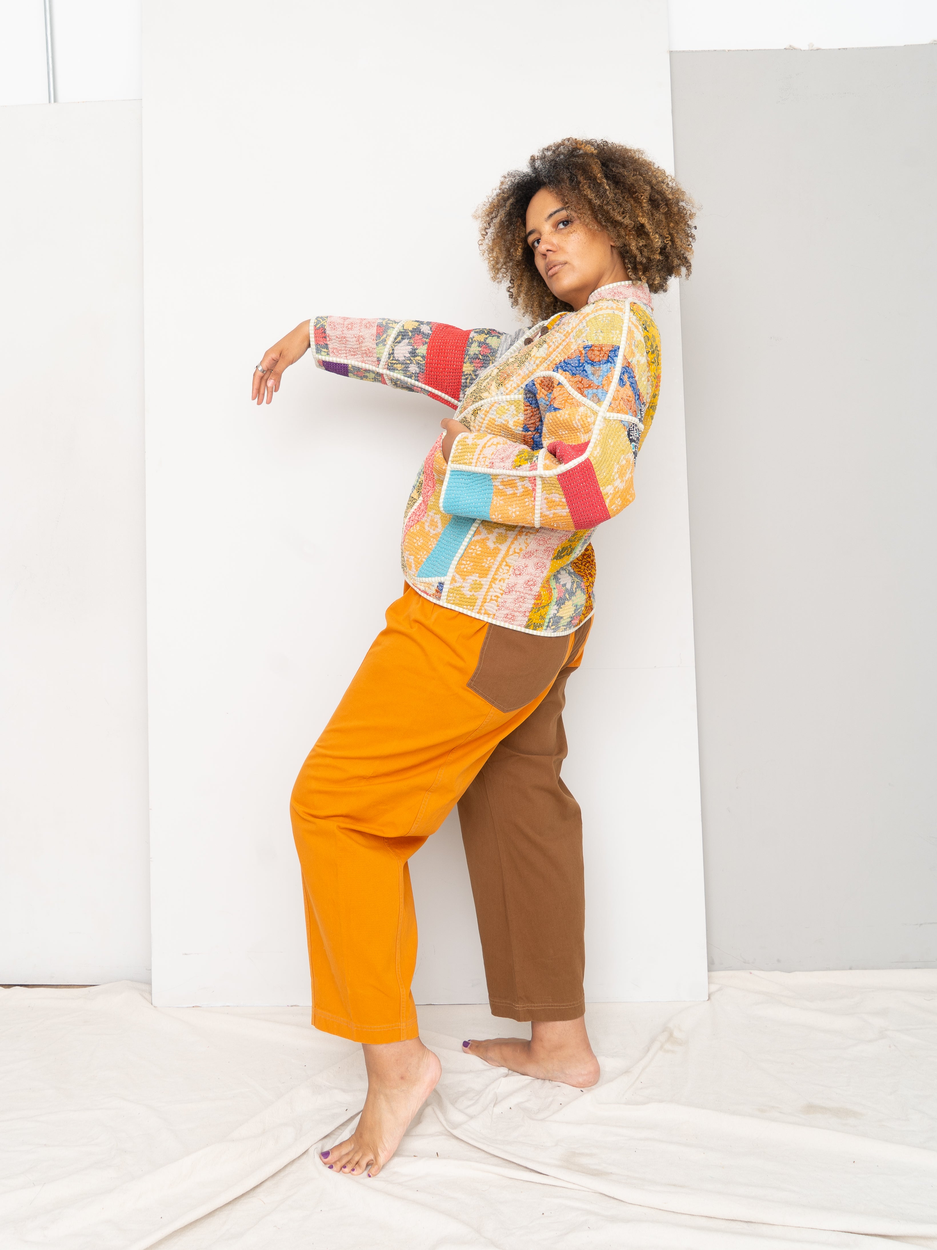 The Ladhiya Quilted Patchwork Kantha Jacket