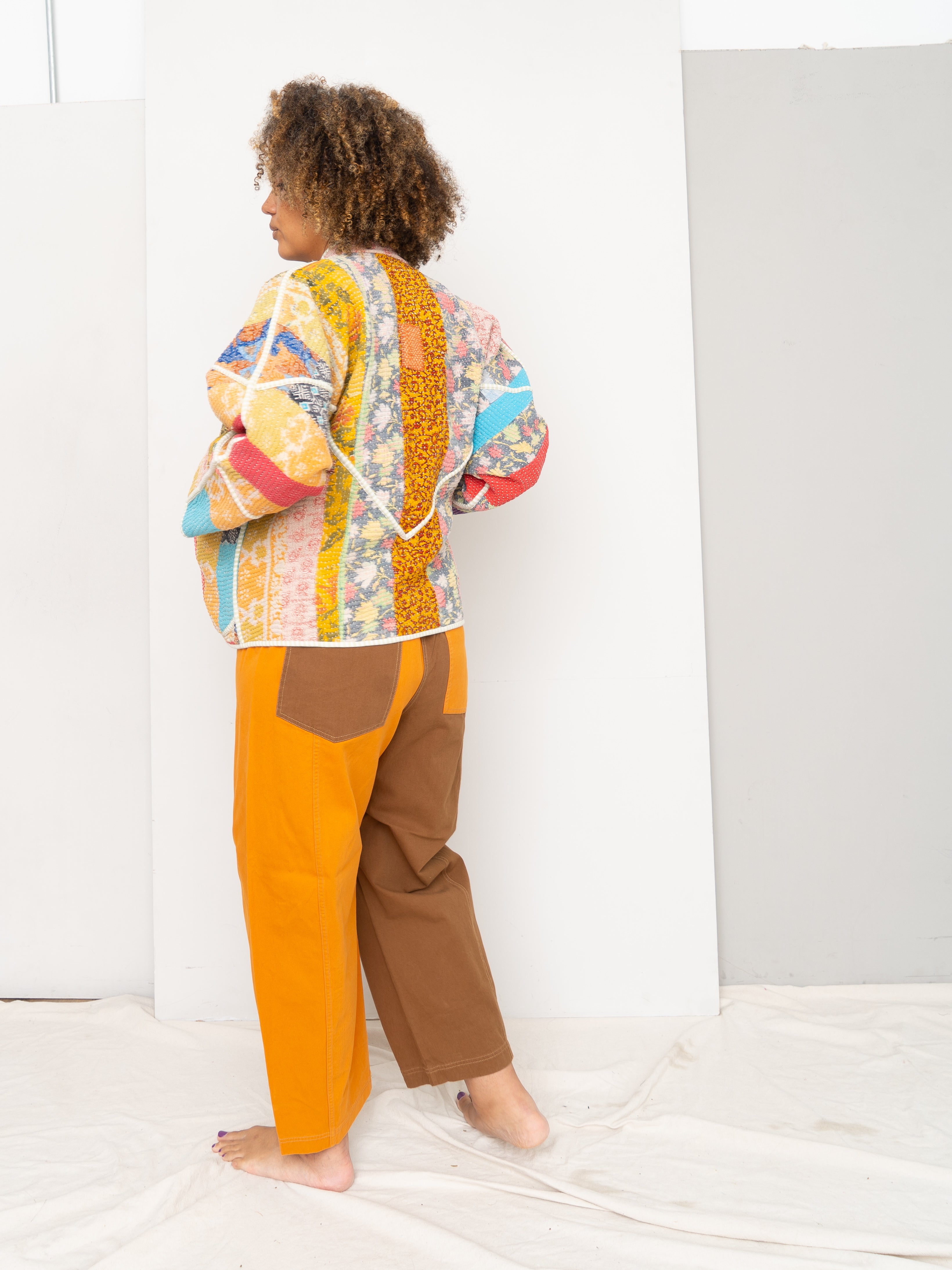 The Ladhiya Quilted Patchwork Kantha Jacket