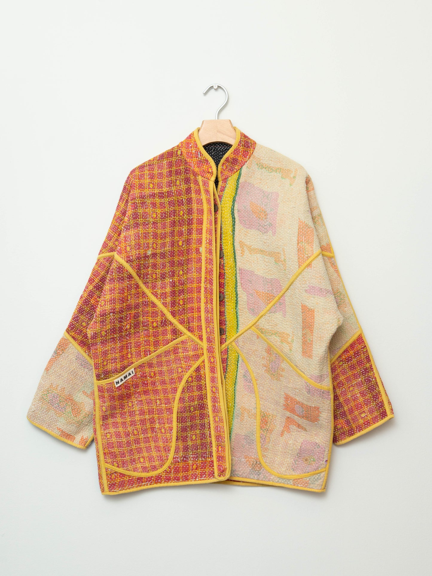 The Narmada Quilted Patchwork Kantha Jacket