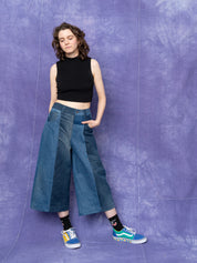 The Bindu Denim Bermuda Culotte Pant - Small