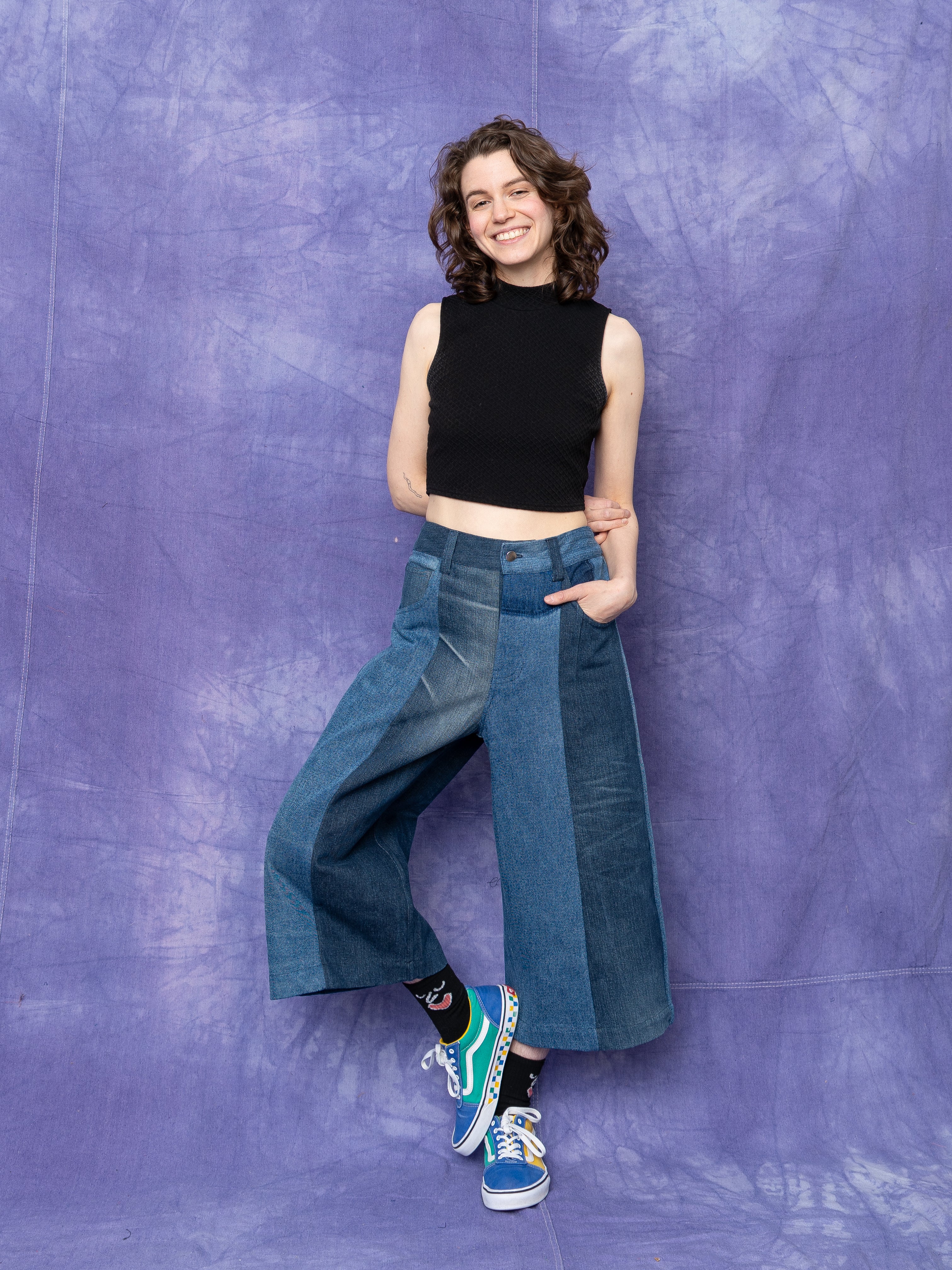 The Bindu Denim Bermuda Culotte Pant - Small