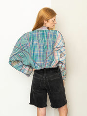 The Kaira Cropped Quilted Patchwork Kantha Jacket
