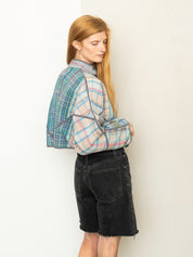 The Kaira Cropped Quilted Patchwork Kantha Jacket