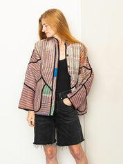 The Ladhiya Quilted Patchwork Kantha Jacket