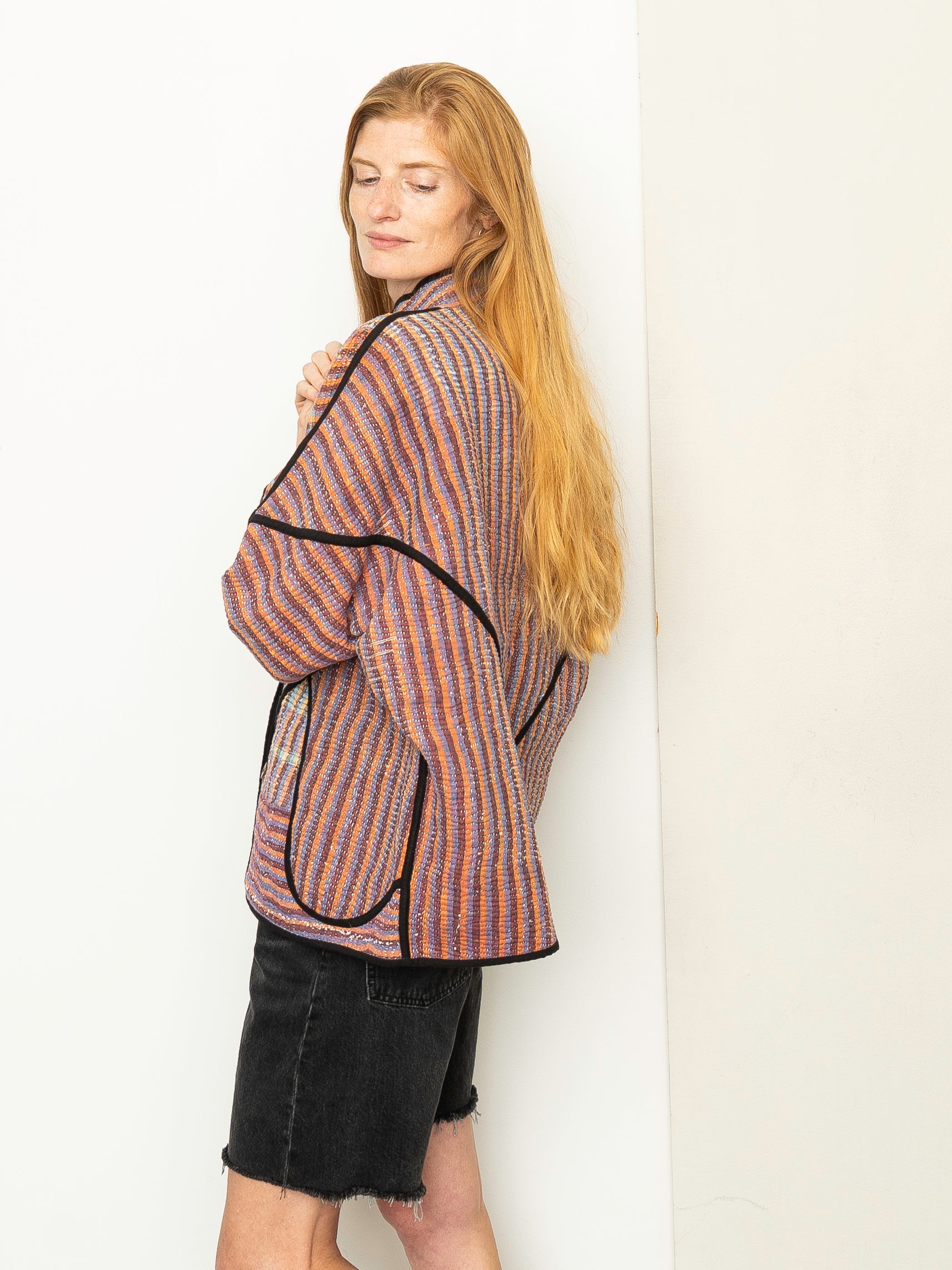 The Ladhiya Quilted Patchwork Kantha Jacket