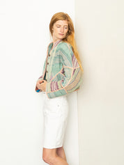 The Kaira Cropped Quilted Patchwork Kantha Jacket