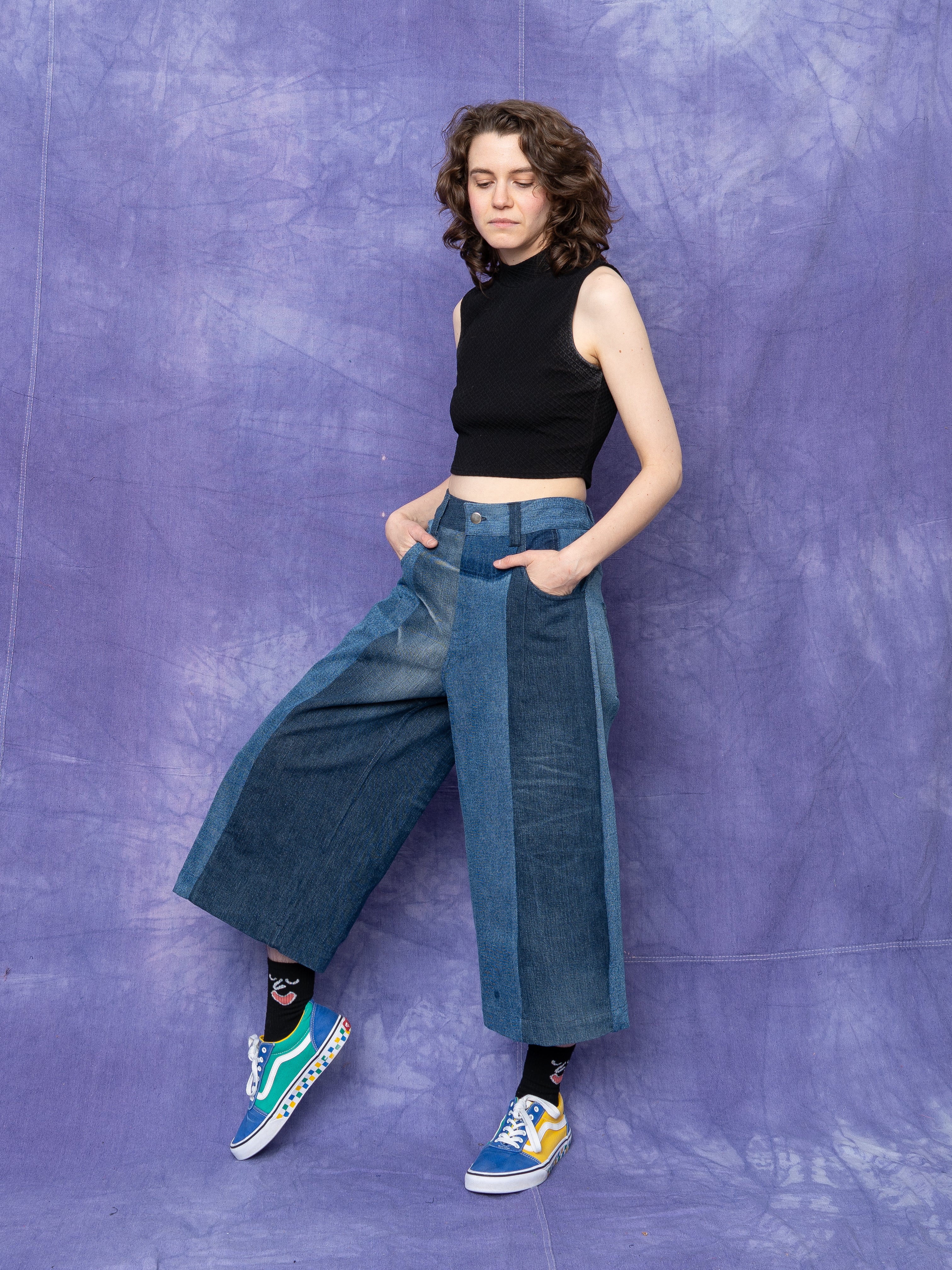 The Bindu Denim Bermuda Culotte Pant - Small