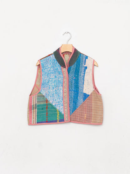 The Kaira Quilted Patchwork Kantha Vest