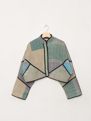 The Kaira Cropped Quilted Patchwork Kantha Jacket