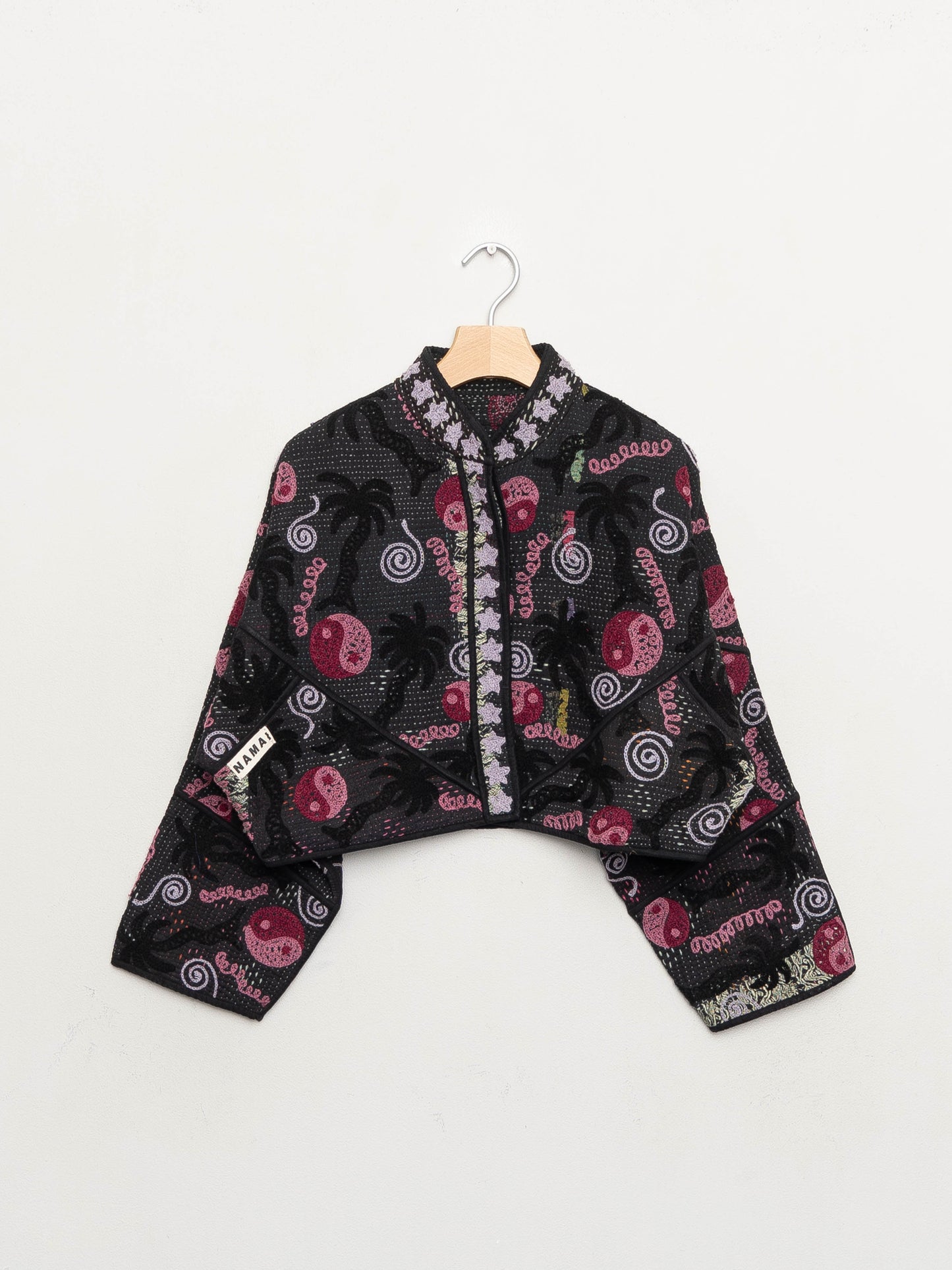 The Kaira Cropped Suzani Quilted Kantha Jacket