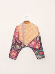 The Kaira Cropped Quilted Patchwork Kantha Jacket