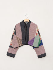 The Kaira Cropped Quilted Patchwork Kantha Jacket