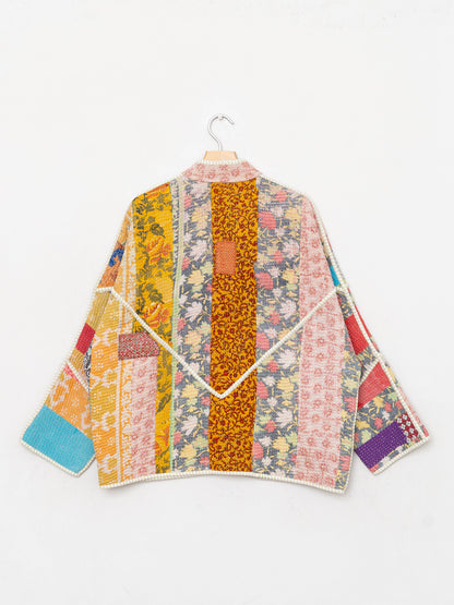 The Ladhiya Quilted Patchwork Kantha Jacket