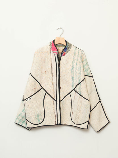 The Ladhiya Quilted Patchwork Kantha Jacket