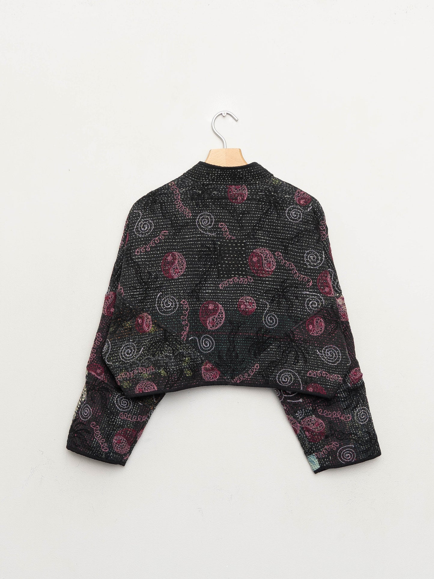 The Kaira Cropped Suzani Quilted Kantha Jacket