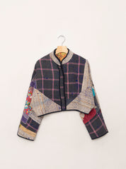 The Kaira Cropped Quilted Patchwork Kantha Jacket