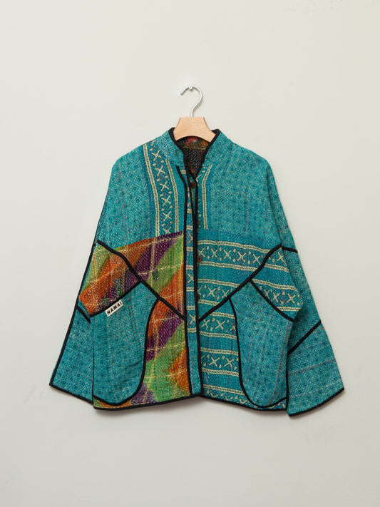The Ladhiya Quilted Patchwork Kantha Jacket