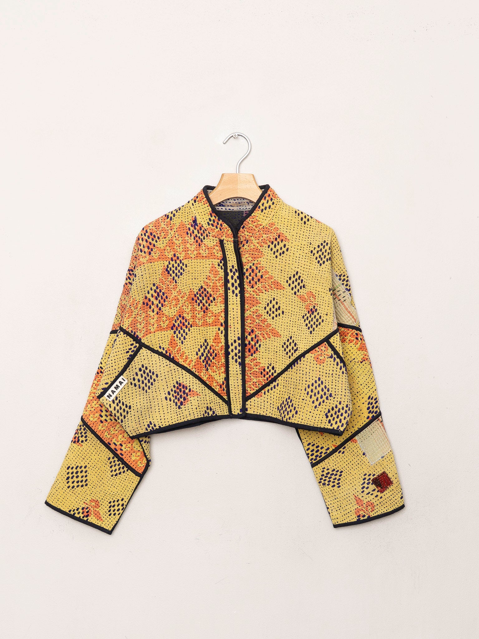 The Kaira Cropped Quilted Patchwork Kantha Jacket