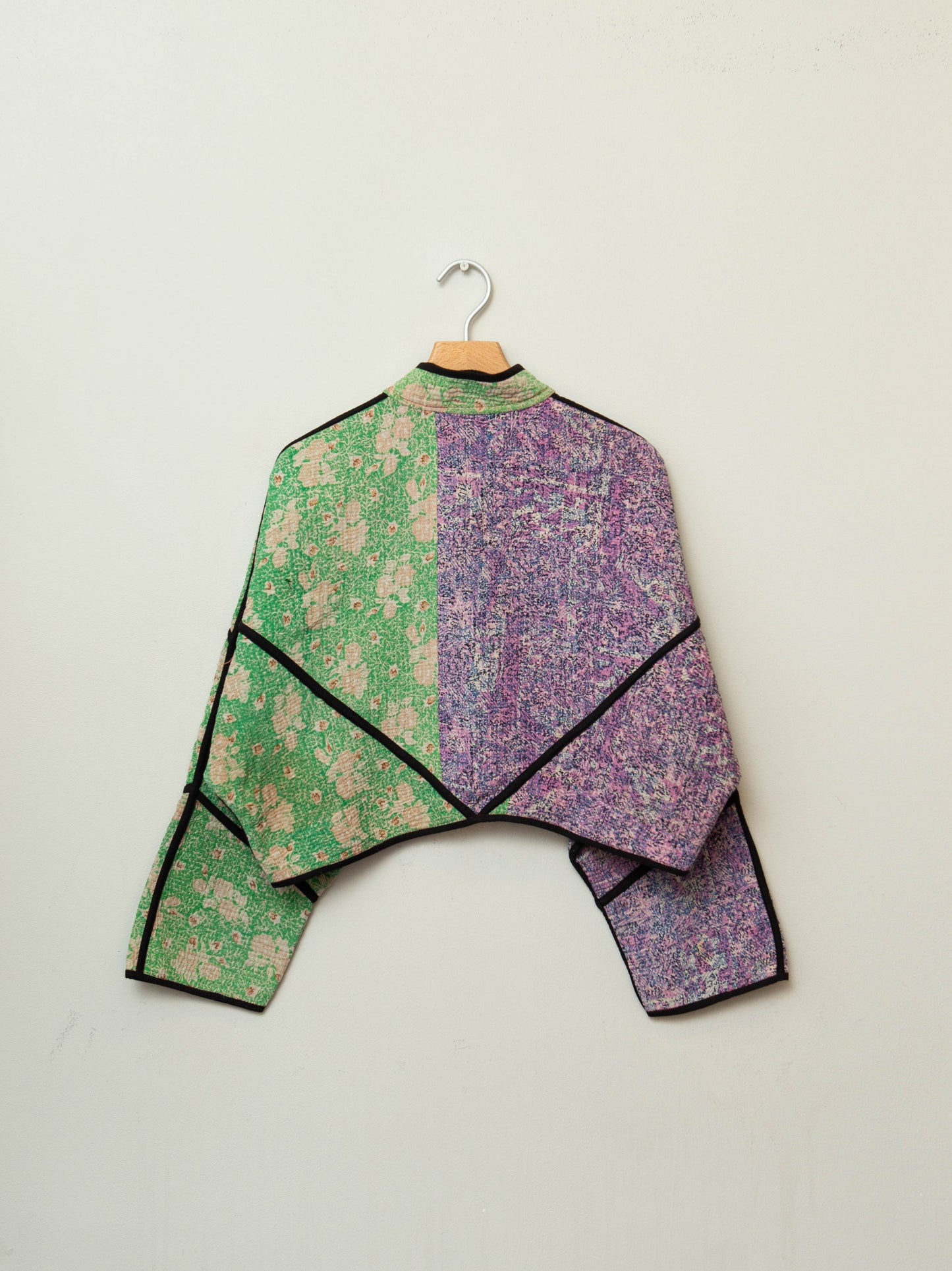 The Kaira Cropped Quilted Patchwork Kantha Jacket