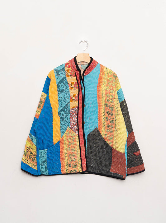 The Ladhiya Quilted Patchwork Kantha Jacket