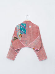 The Kaira Cropped Quilted Patchwork Kantha Jacket