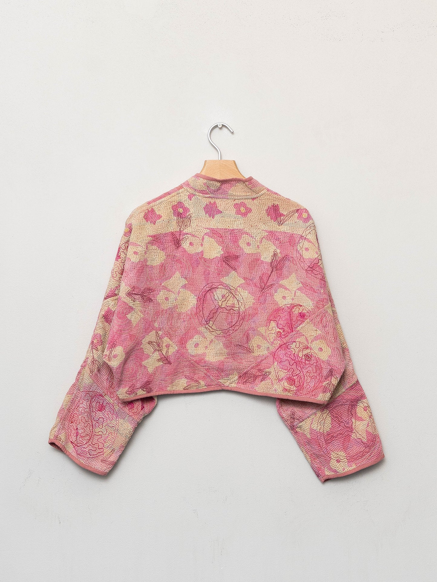 The Kaira Cropped Suzani Quilted Kantha Jacket