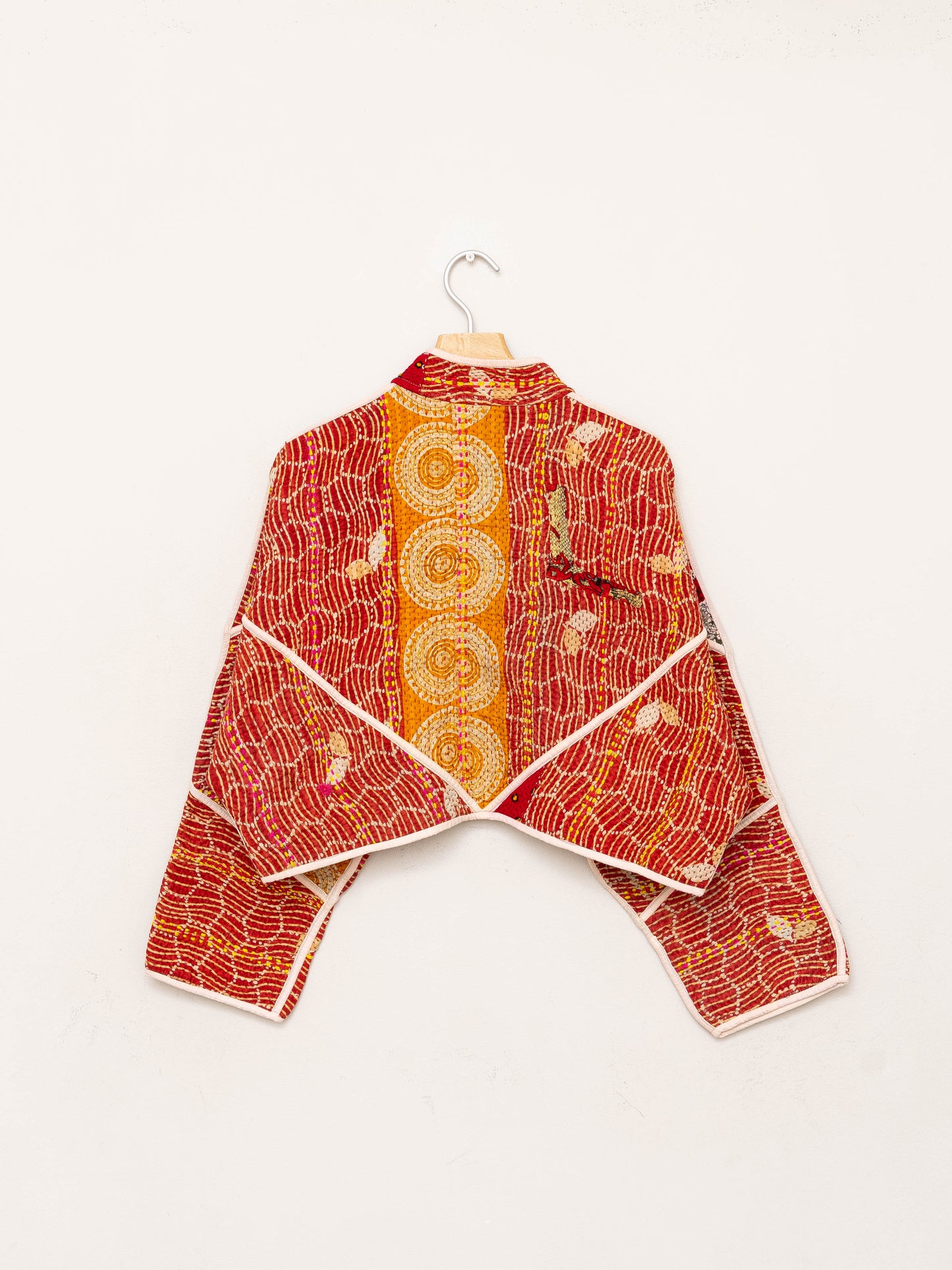 The Kaira Cropped Quilted Patchwork Kantha Jacket