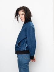 The Veda Denim Bomber Jacket - Small