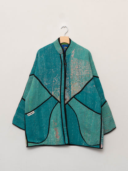 The Narmada Quilted Patchwork Kantha Jacket