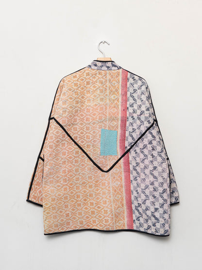 The Narmada Quilted Patchwork Kantha Jacket