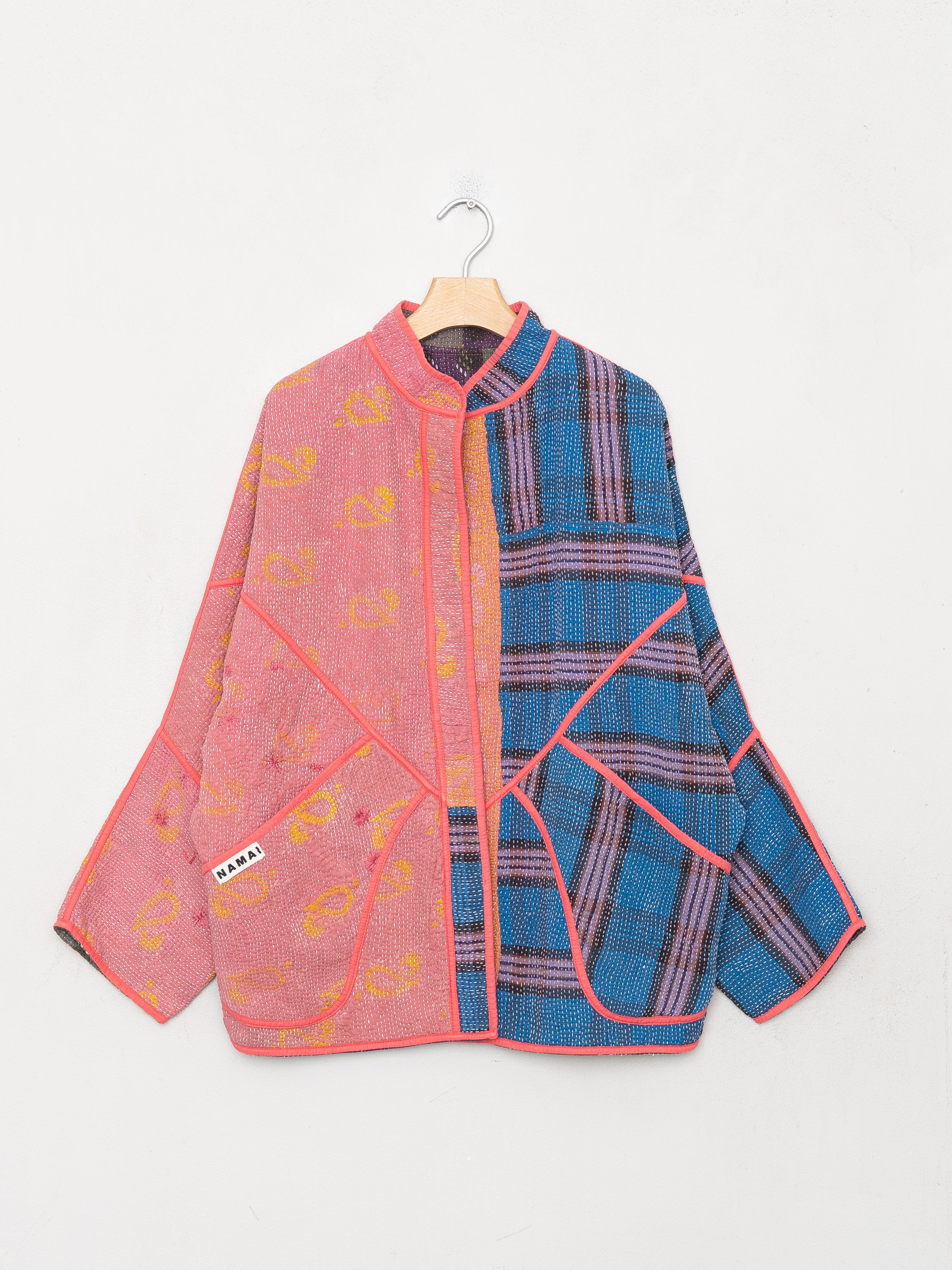The Ishani Quilted Indigo Kantha Jacket