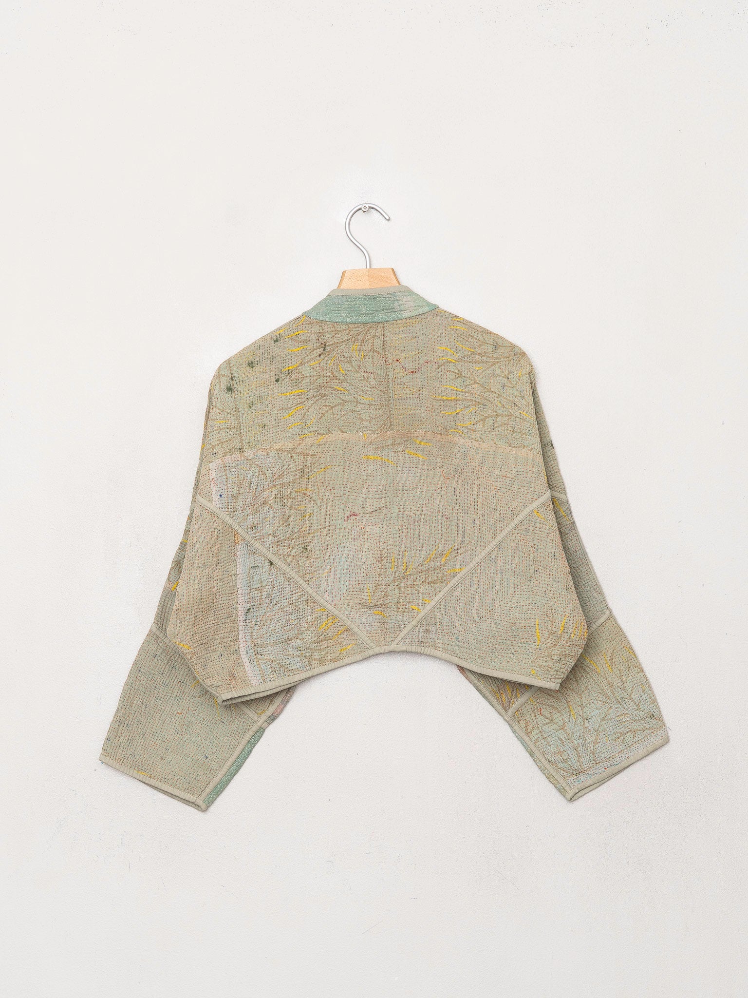 The Kaira Cropped Quilted Indigo Kantha Jacket