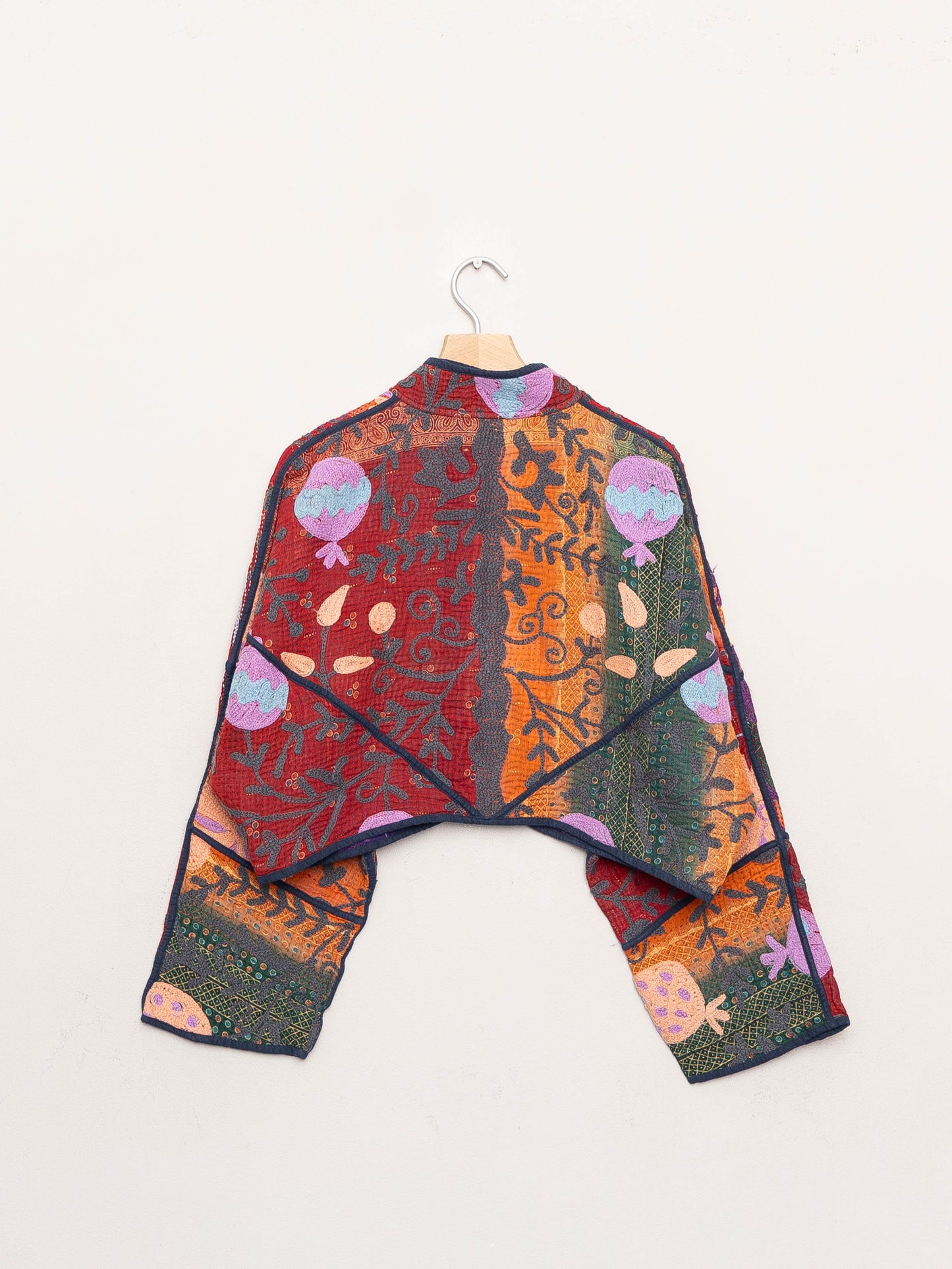 The Kaira Cropped Suzani Quilted Kantha Jacket