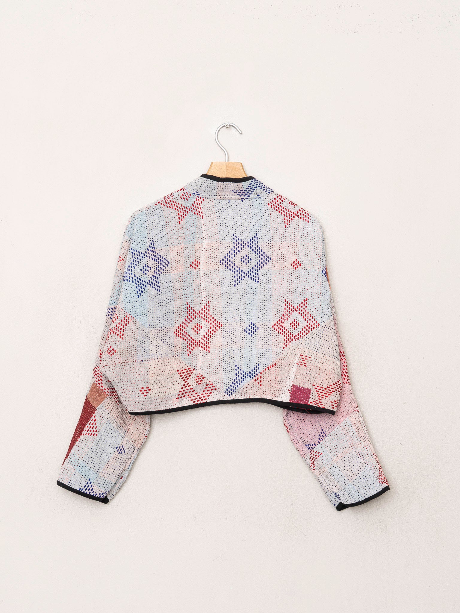 The Kaira Cropped Quilted Patchwork Kantha Jacket