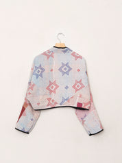 The Kaira Cropped Quilted Patchwork Kantha Jacket