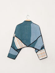 The Kaira Cropped Quilted Patchwork Kantha Jacket