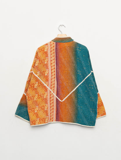 The Ladhiya Quilted Patchwork Kantha Jacket